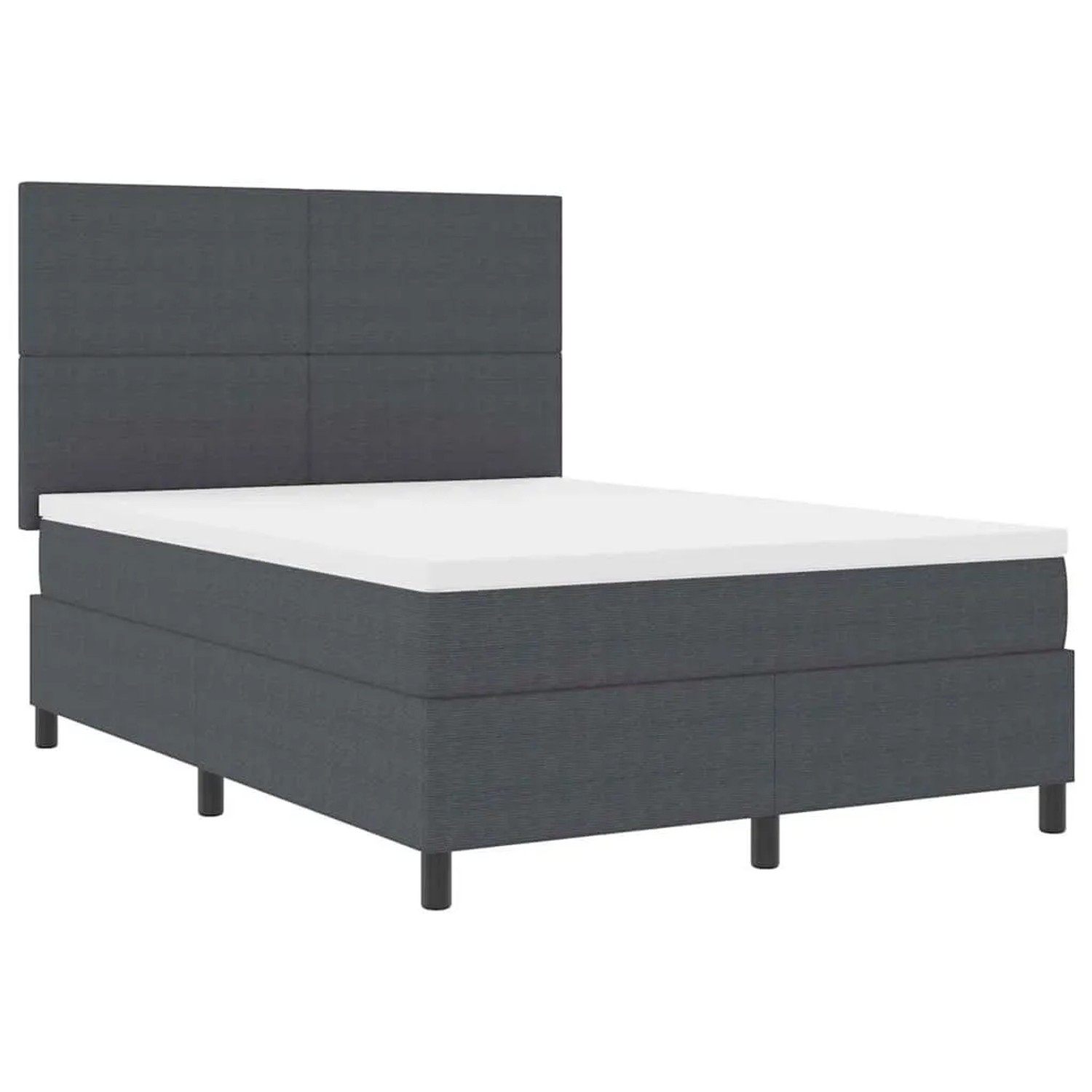 vidaXL Boxspringbett Dunkelgrau und Weiß 160 x 200 cm Cordstoff 3337564
