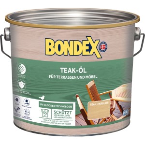 Dose Bondex Teak-Öl Transparent 2,5l für Holzschutz und Pflege im Außenbereich.