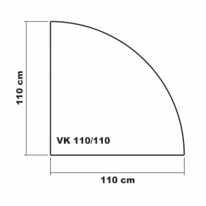 ECOfoxx Funkenschutzplatte Glasbodenplatte Viertelkreis 110x110cm