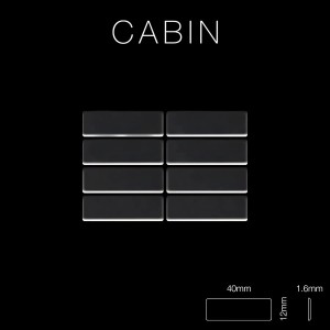 Hochglanz Mosaikfliese Cabin-Ti-SM aus Titan, dunkelgrau. Paket mit 10 Matten (1,01 m²).