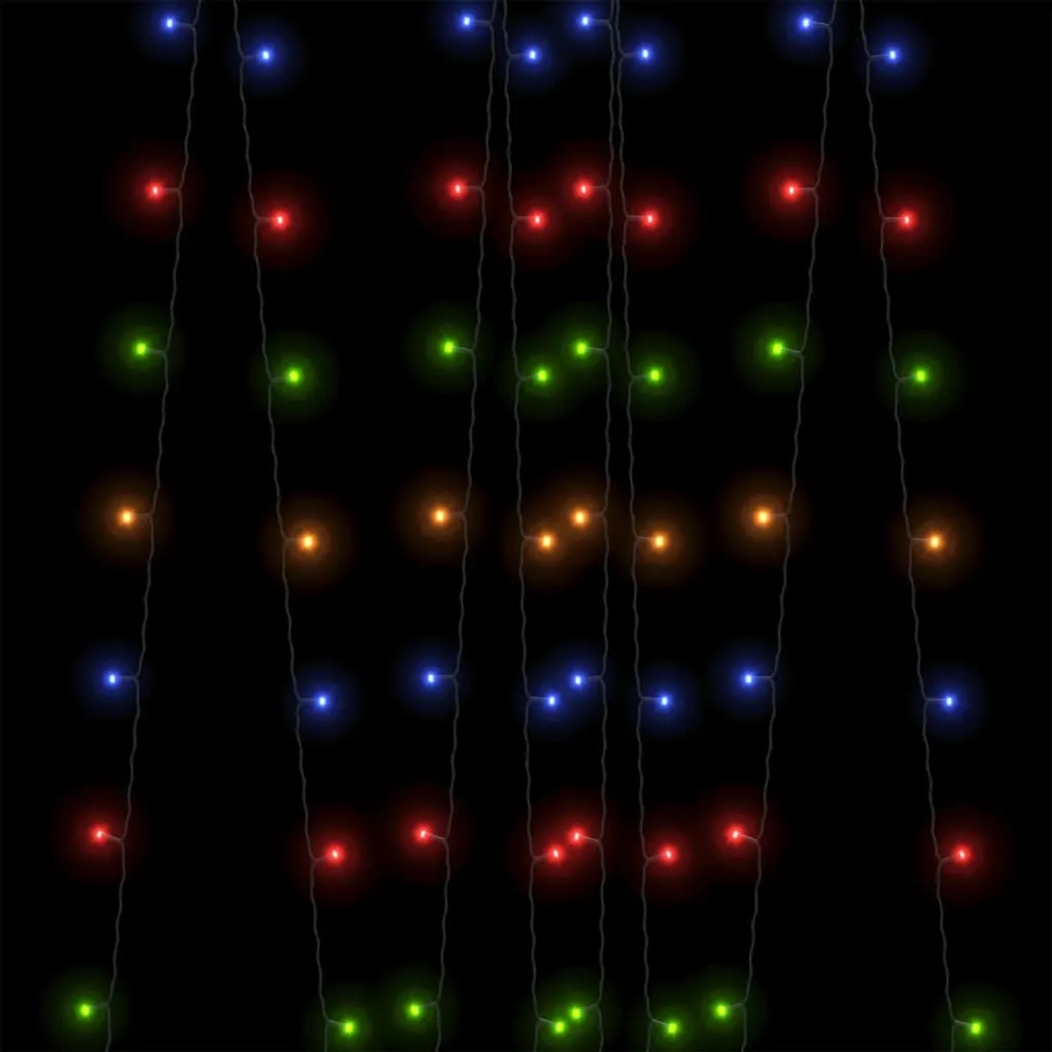 Mehrfarbige Solar-Lichterkette mit 1000 LEDs für Innen und Außen.