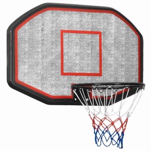 Schwarzer Basketballkorb (109x71x3 cm) von vidaXL mit Polyethylen-Backboard und Netz.