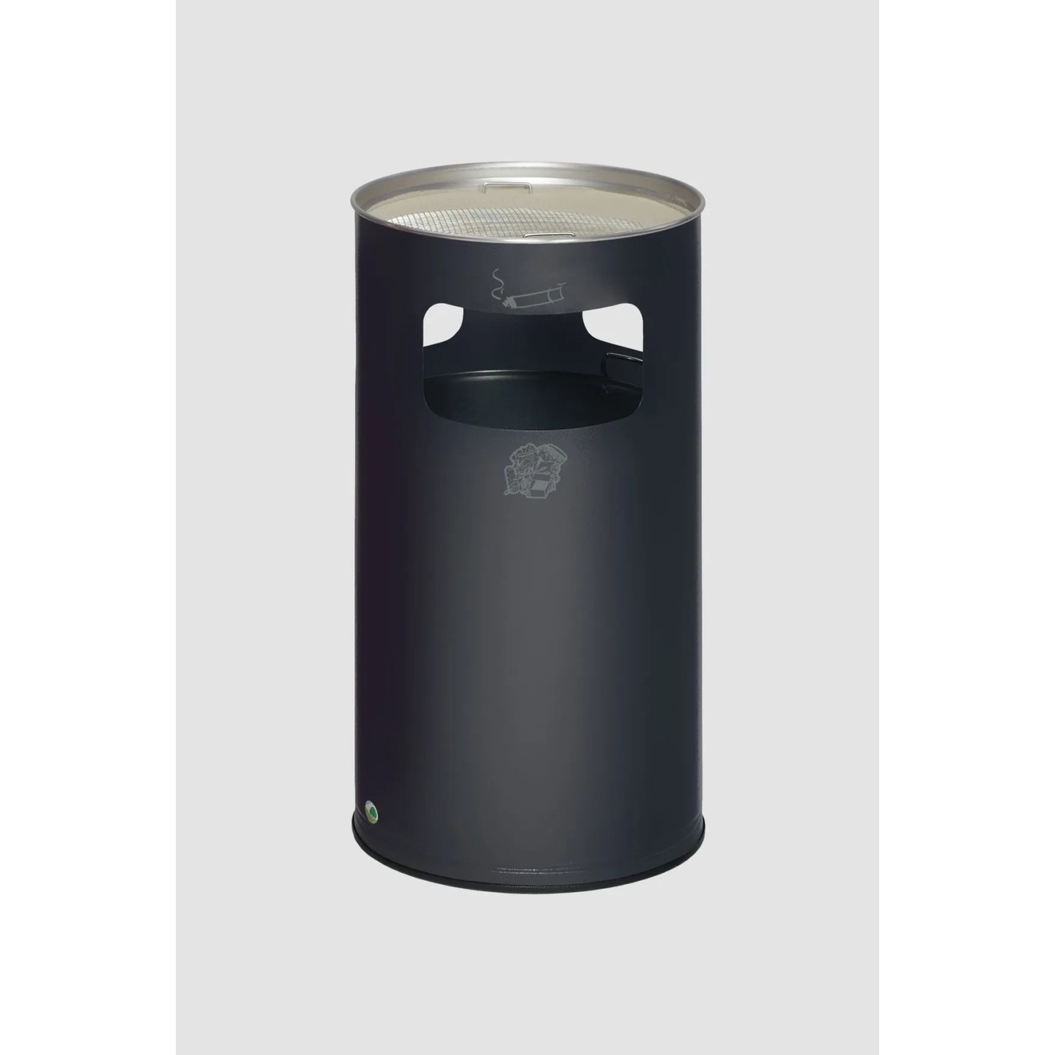 PROREGAL Klassischer Kombiascher Rund HxBxT 76 x 42 x 42 cm Verzinkter Stahl Anthrazit