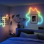 Govee Neon Lichtschlauch H61D4-W, 2 weiße LED-Streifen in Wohnraum-Szene mit RGBIC Farben.