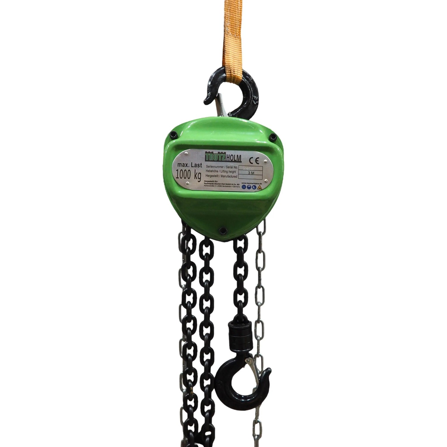 TRUTZHOLM Kettenzug mit Doppelbremse HSC 1000kg Tragkraft 3m Hubhöhe