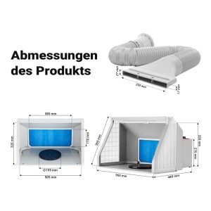 Wiltec Airbrush Absauganlage 9M³/Min Led Beleuchtung Drehregler Doppellüfter