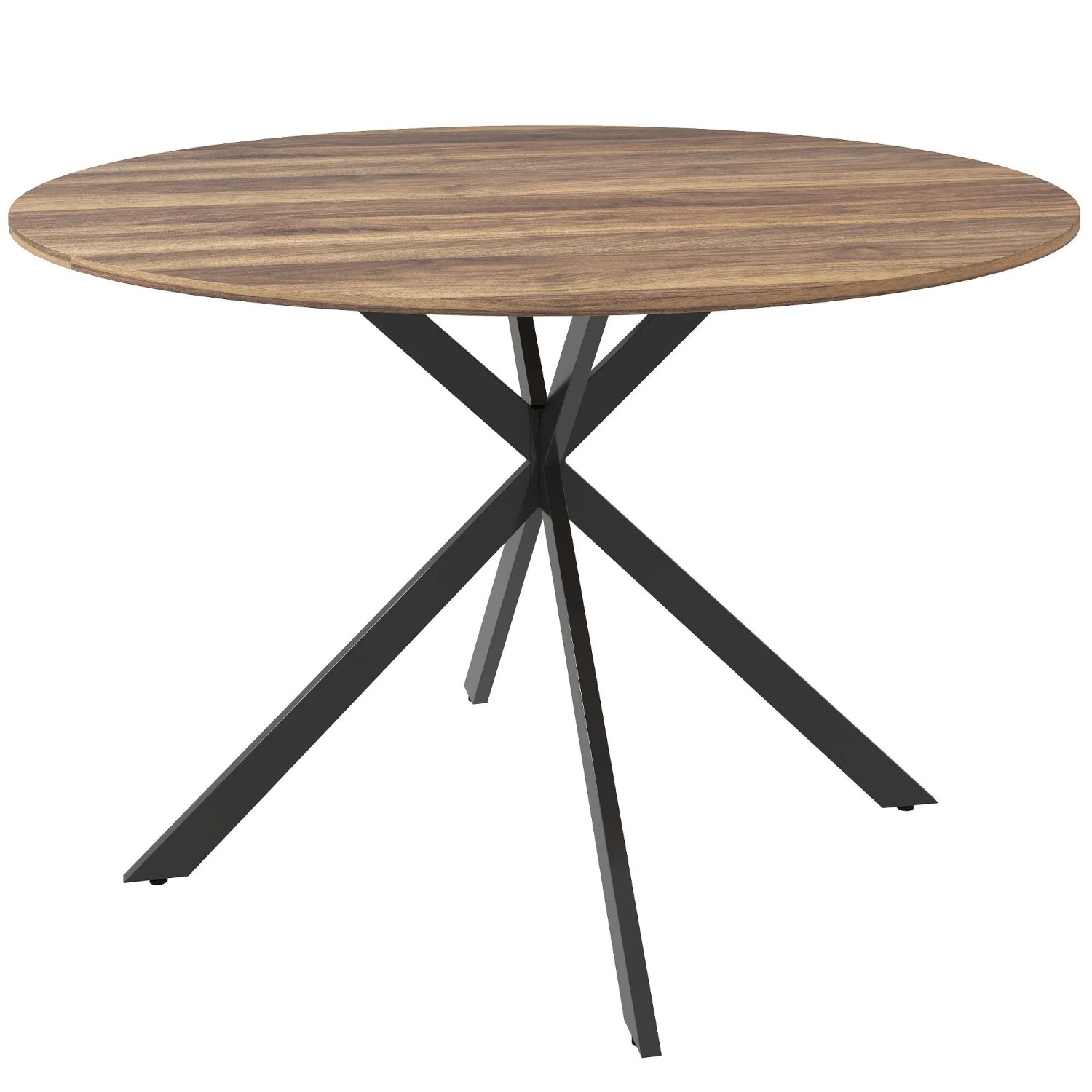 HOMCOM Dining Table Spanplatte Stahl 120L x 120B x 75H cm Braun