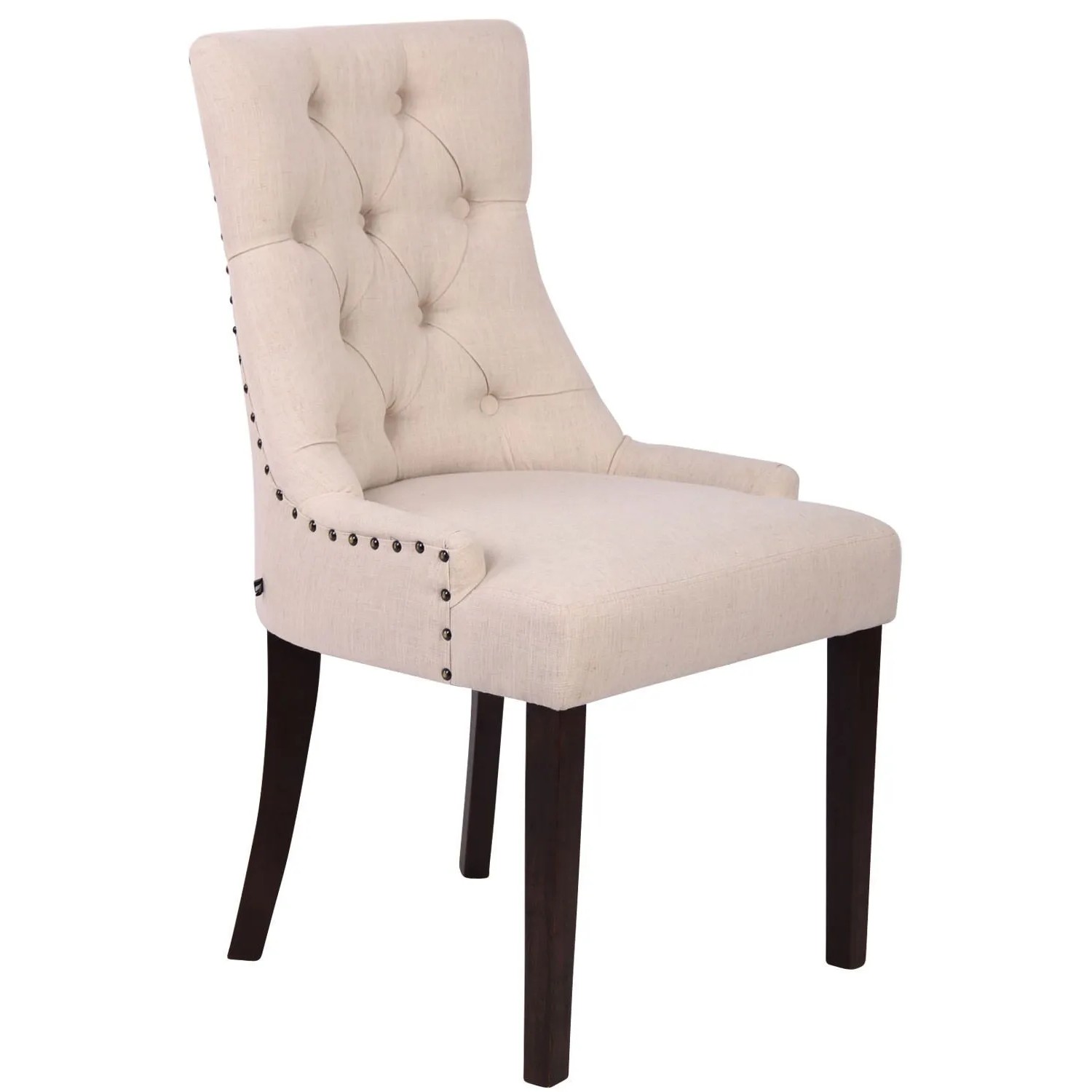 CLP Esszimmerstuhl Aberdeen Stoff Creme/Antik