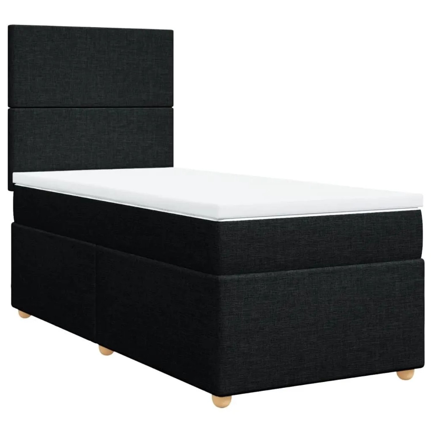 vidaXL Boxspringbett mit Matratze Schwarz 90x190 cm Stoff 3293430 günstig online kaufen
