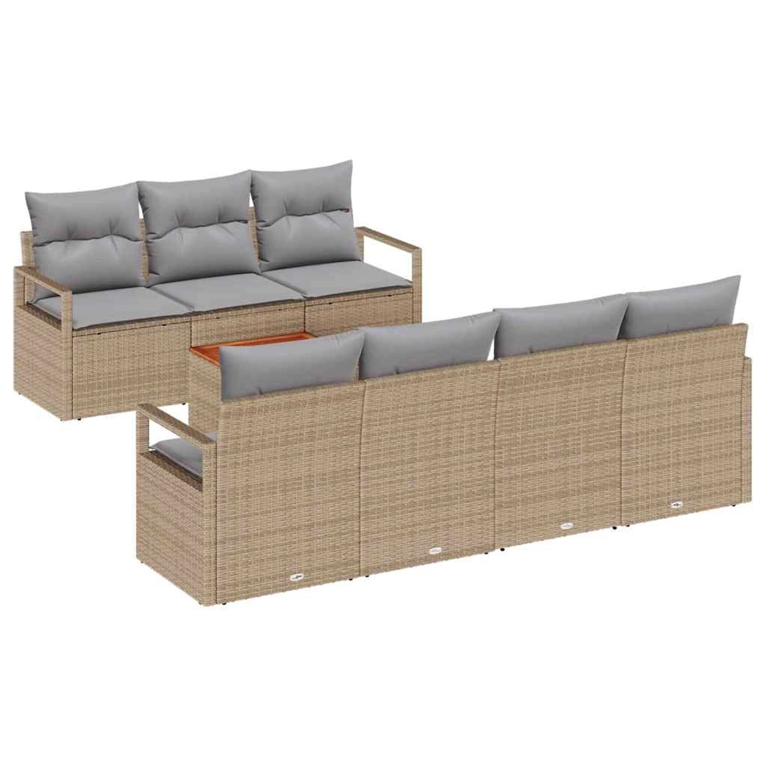 vidaXL Garten-Sofa-Set 8-Tlg Beige Hellgrau 3356334 günstig online kaufen