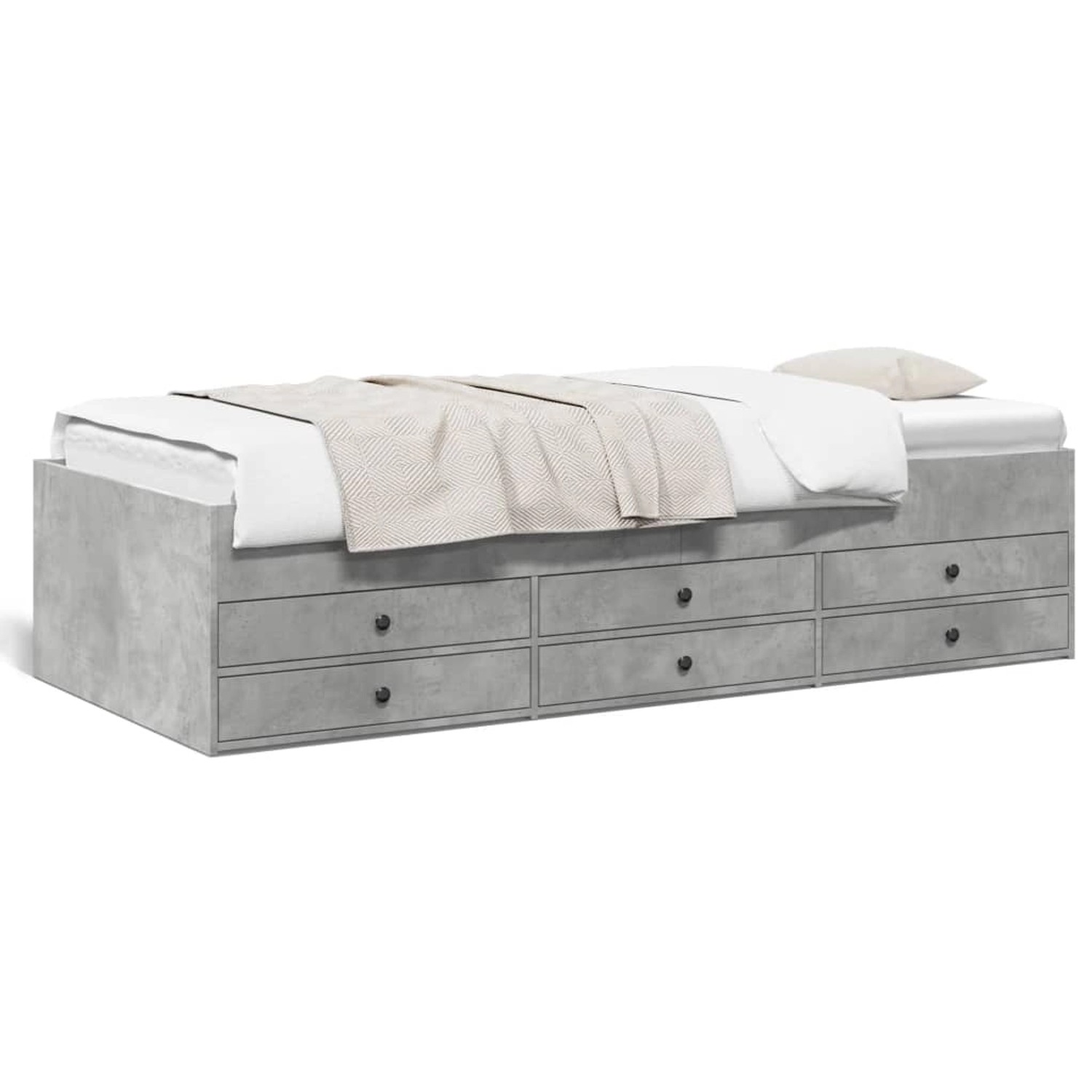 vidaXL Tagesbett mit Schubladen ohne Matratze Betongrau 100x200 cm 3280870 günstig online kaufen