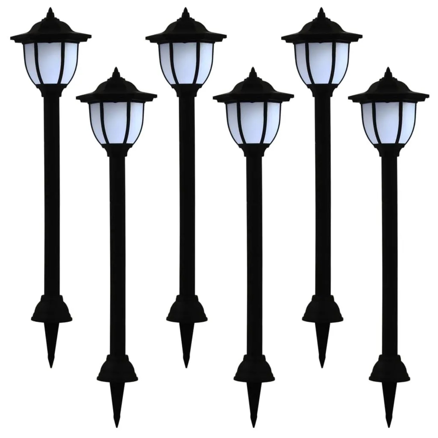 vidaXL Solar-Außenleuchten 6 Stk LED Schwarz 277138