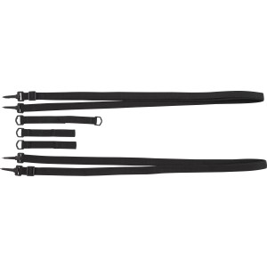 5-teilige Windsicherung Andoas für Ampelschirme, bestehend aus Gurten und Spannern in Schwarz.