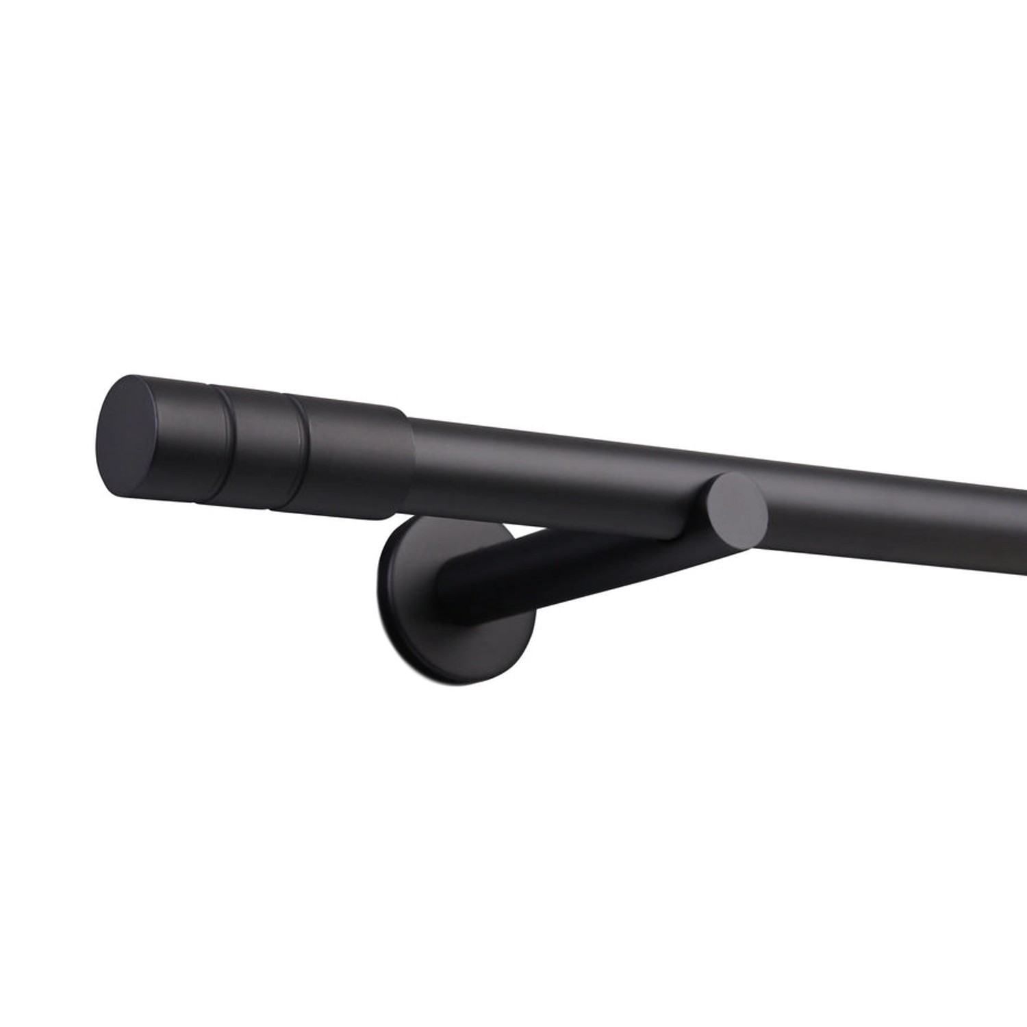 Deco-Raum Gardinenstange nach Maß 1-Lauf Zylinder Ø 25 Schwarz 440cm günstig online kaufen