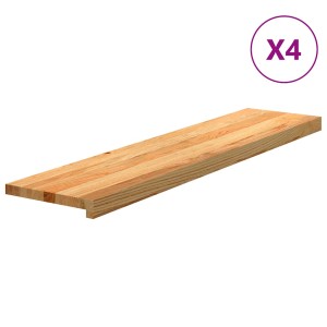 vidaXL Treppenstufen 4 Stk Hellbraun 110x25x2 cm Massivholz Eiche 3282957