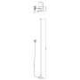 Skizze der weißen LED-Stehlampe Neele von Brilliant mit Maßangaben.