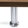 SOTECH Möbelfuß ALPHA aus gebürstetem Aluminium, 80 mm hoch, unter Holzmöbel mit Bodenschutzgleiter.