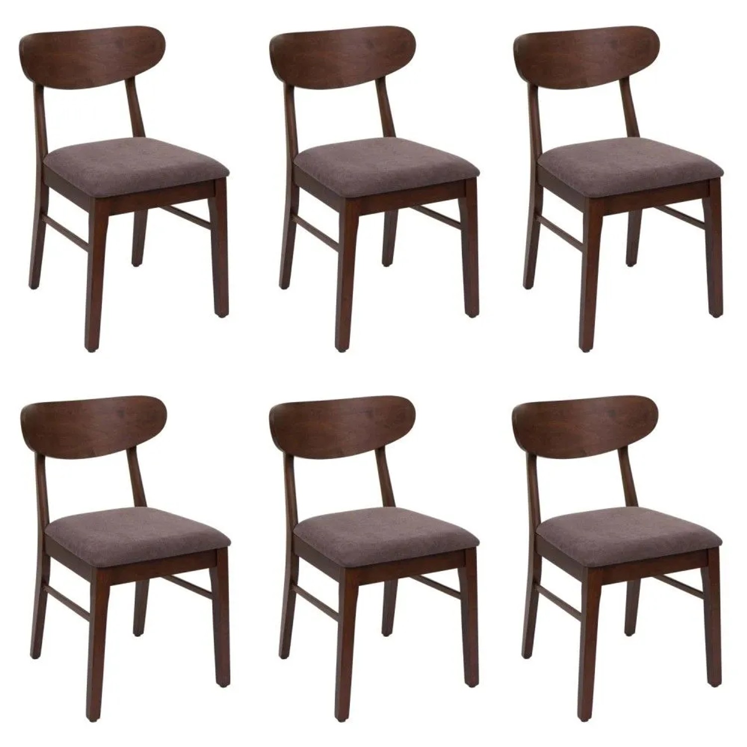 MCW Esszimmerstuhl M59 6er-Set Dunkles Gestell Taupe