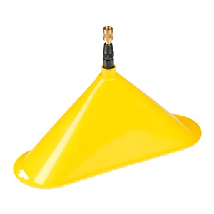 Gelber Sprühschirm Typ 270 von Gloria für Drucksprühgeräte, 115x335mm.