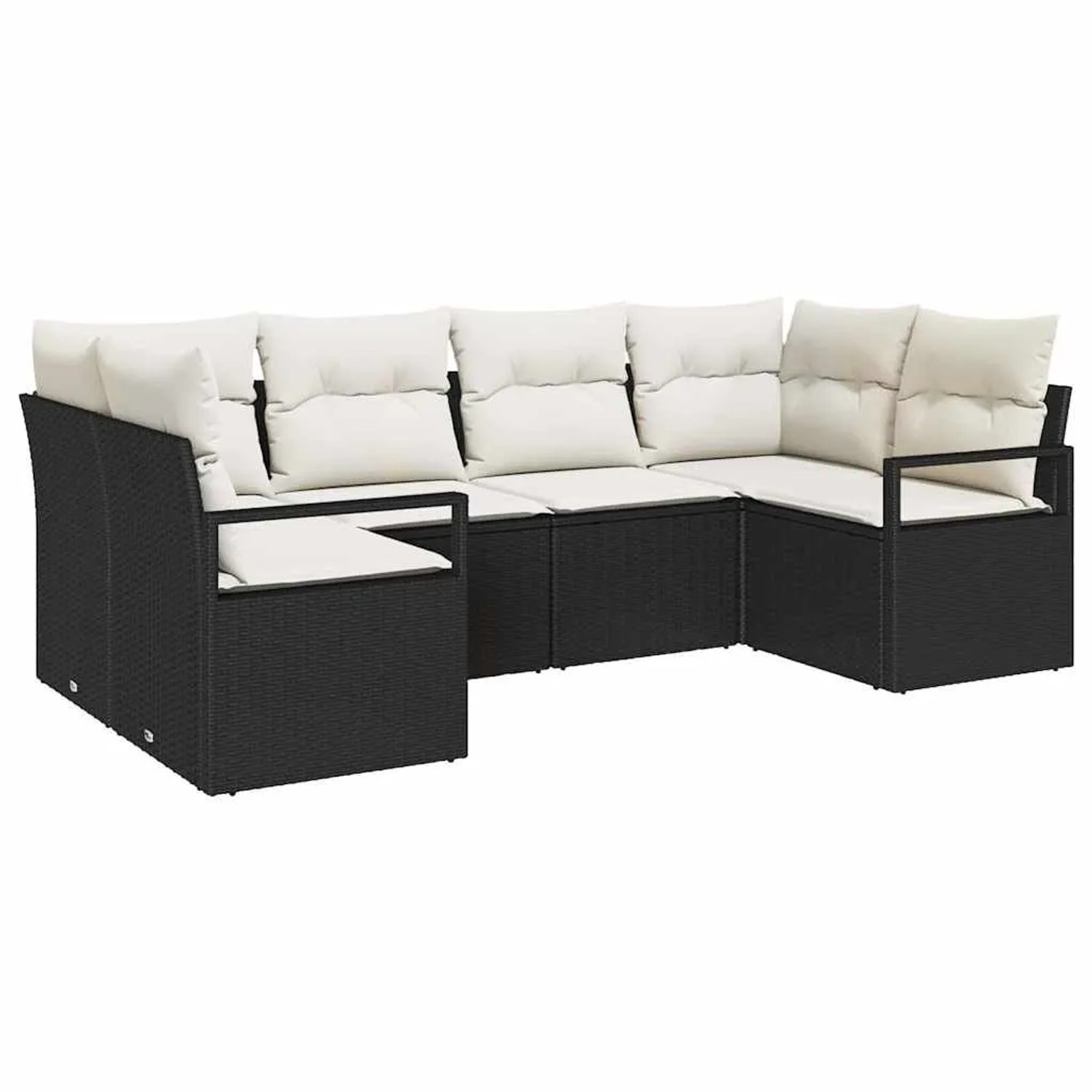 vidaXL Gartensofa-set mit Kissen 6-Tlg Schwarz und Weiß Poly-Rattan 3355186 günstig online kaufen