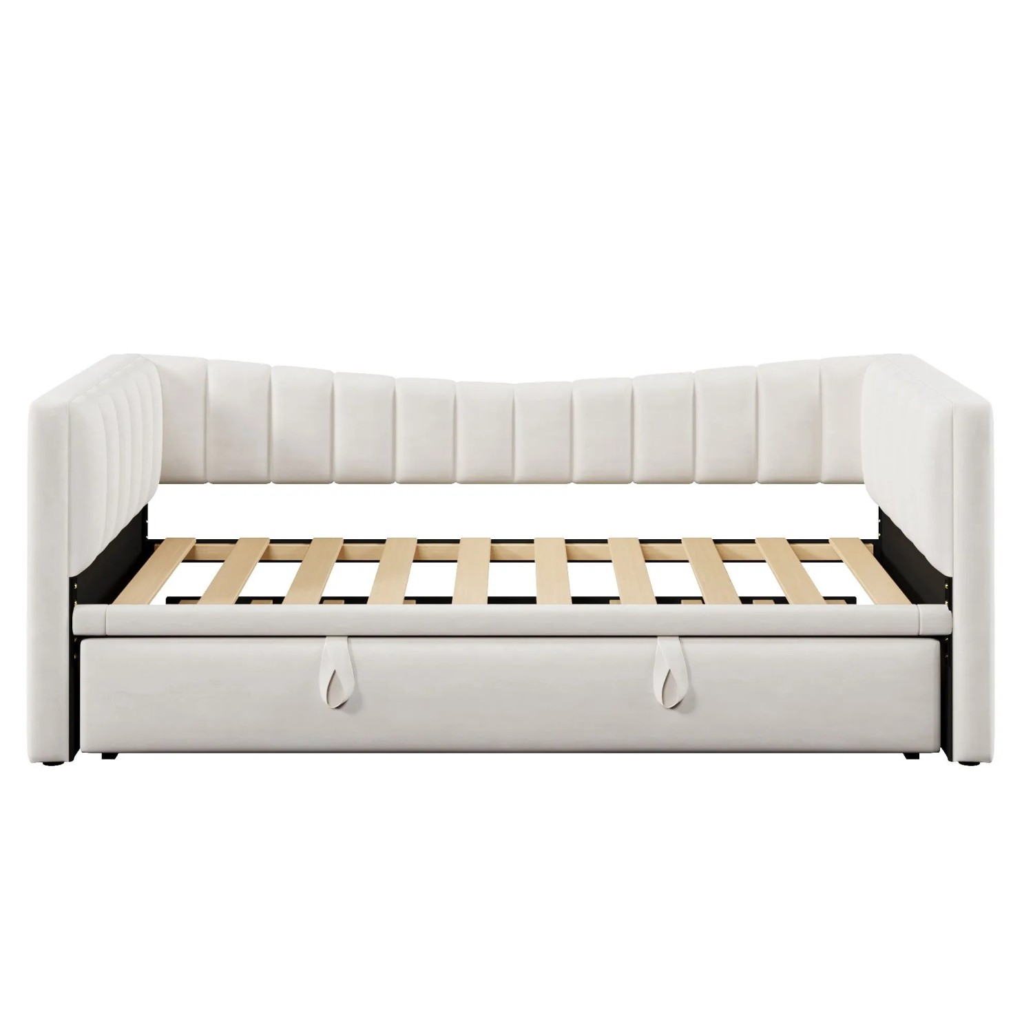 Merax Samt Tagesbett 90x200 Bis 180x200 cm Mit Ausziehbett Weiß