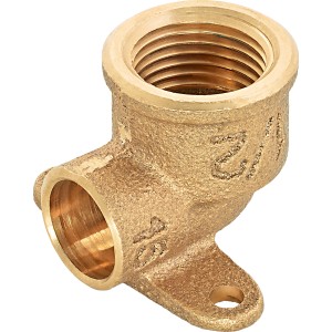 Löt-Wandscheibe aus Rotguss, 15 mm x 18,6 mm (Rp 1/2), für Kupferrohr-Installation.