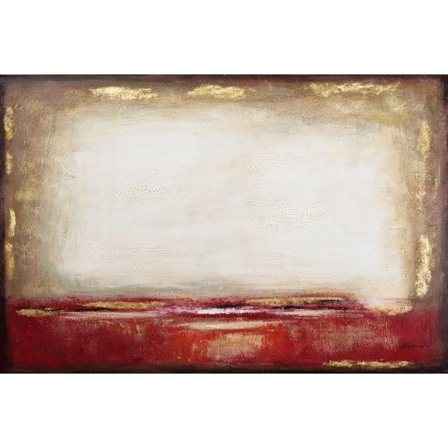 Art Universe Leinwandbild Rot Harmonisiert Beige 100 x 150 cm