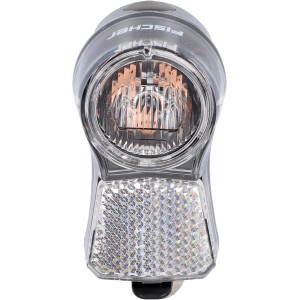 Fischer LED-Frontlicht 30 Lux Dy-Look für Fahrräder, mit Reflektor und Batteriebetrieb.