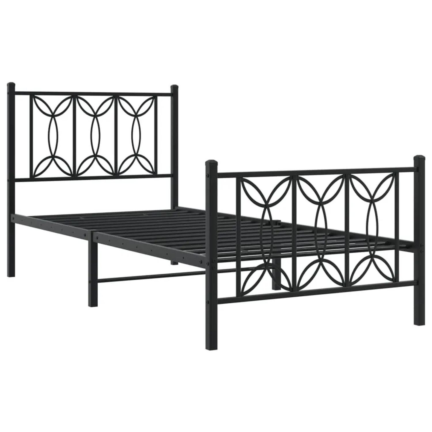 vidaXL Bettgestell mit Kopf- und Fußteil Metall Schwarz 80x200 cm 376137 günstig online kaufen
