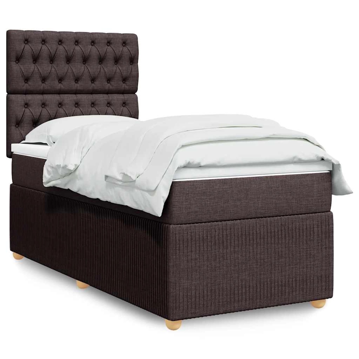 vidaXL Boxspringbett mit Matratze Dunkelbraun 80x200 cm Stoff 3294193