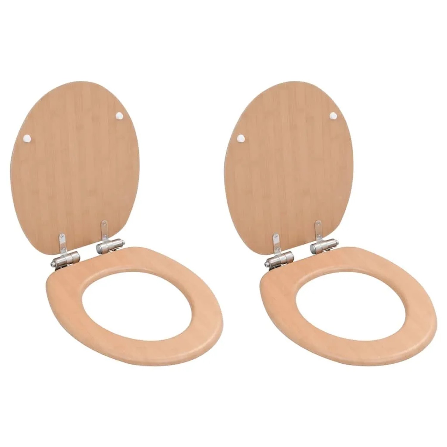 vidaXL Toilettensitze 2 Stk mit Soft-Close-Deckel MDF Bambus-Design 276994