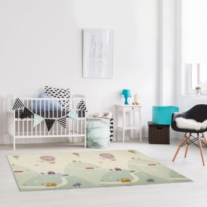 Relaxdays Spielmatte mit Straßen- und Tiermotiv XPE-Schaumstoff PE-Beschichtung Bunt Faltbar 200 cm x 150 cm x 1 cm 0,8 kg