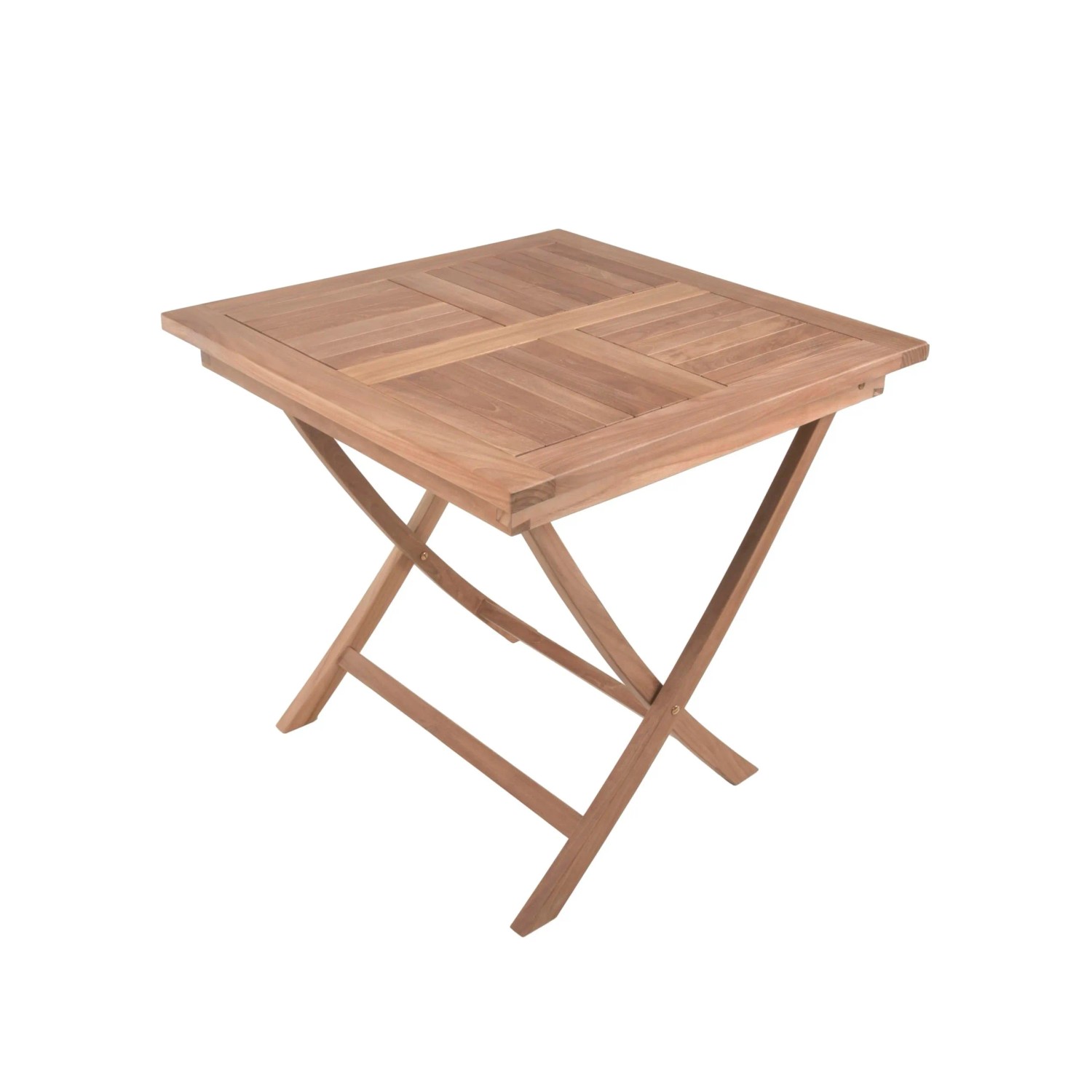 DELUKE Gartentisch NIKLAS Teak Natur 80x80x75,5cm Klapptisch Esstisch Wetterfest Outdoor Tisch