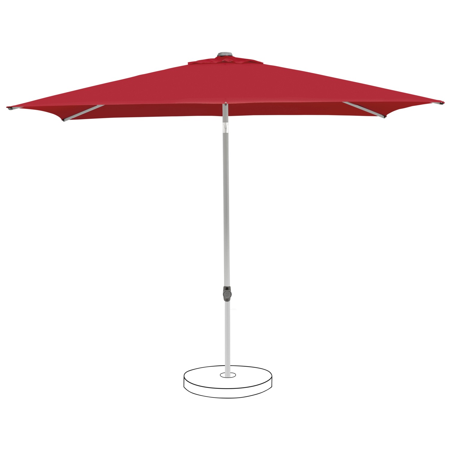Suncomfort by Glatz Marktschirm Rot Mit Weinrot mit Handöffner