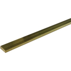 Arcansas Flachstange aus Messing, 2x15x1000 mm, ideal für dekorative und schützende Anwendungen.