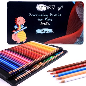 Artina Artilo Buntstifte, 72er Set in Metallbox. Künstlerfarben für Kinder und Schüler.