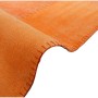 Detailansicht: Handgefertigter, orangefarbener Kurzflor Teppich im Patchwork-Design (160x230 cm).