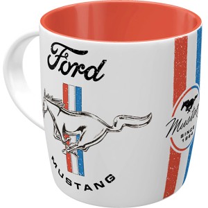 Nostalgic-Art Tasse mit Ford Mustang Horse & Stripes Logo, Keramik, 330ml.