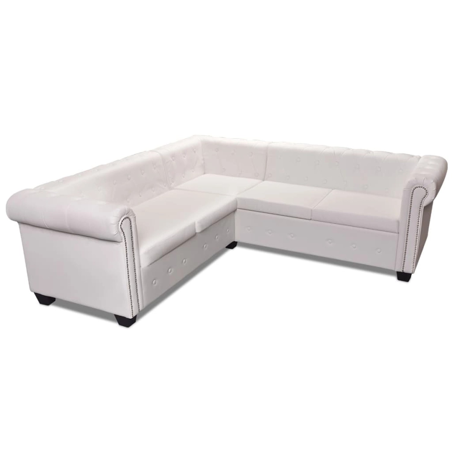 Chesterfield Sofa 5-sitzer Kunstleder Weiß günstig online kaufen