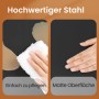 Detailaufnahme: Schwarzer Songmics Mülleimer Petaja, pflegeleichte Oberfläche, hochwertiger Stahl.