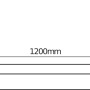 Technische Zeichnung: Osram LED-Lichtleiste Power Batten, Maße 120x8,2x4,8 cm, weiße LED-Leuchte.