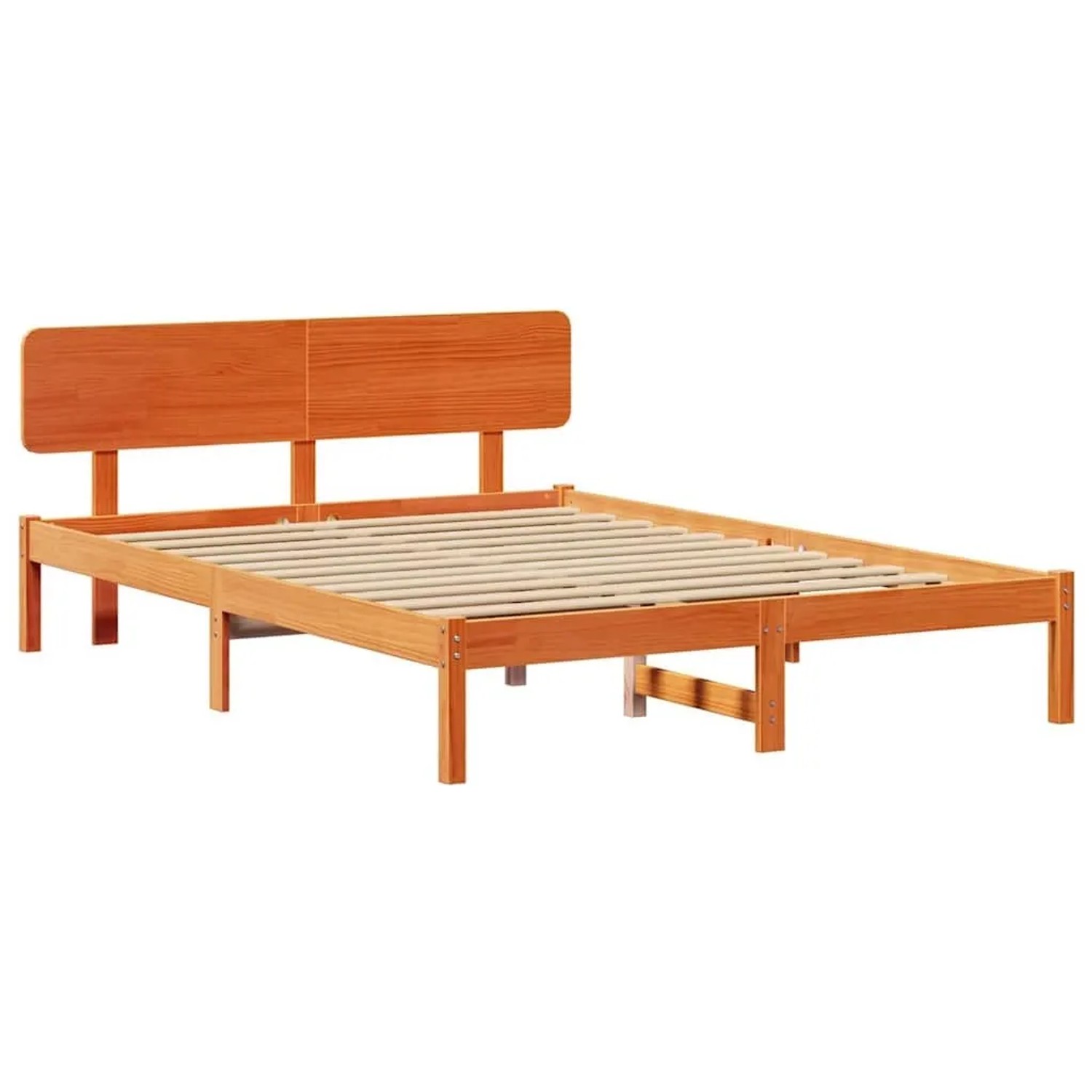 vidaXL Bettrahmen Wachsbraun 160 x 200 cm Massives Kiefernholz 872100