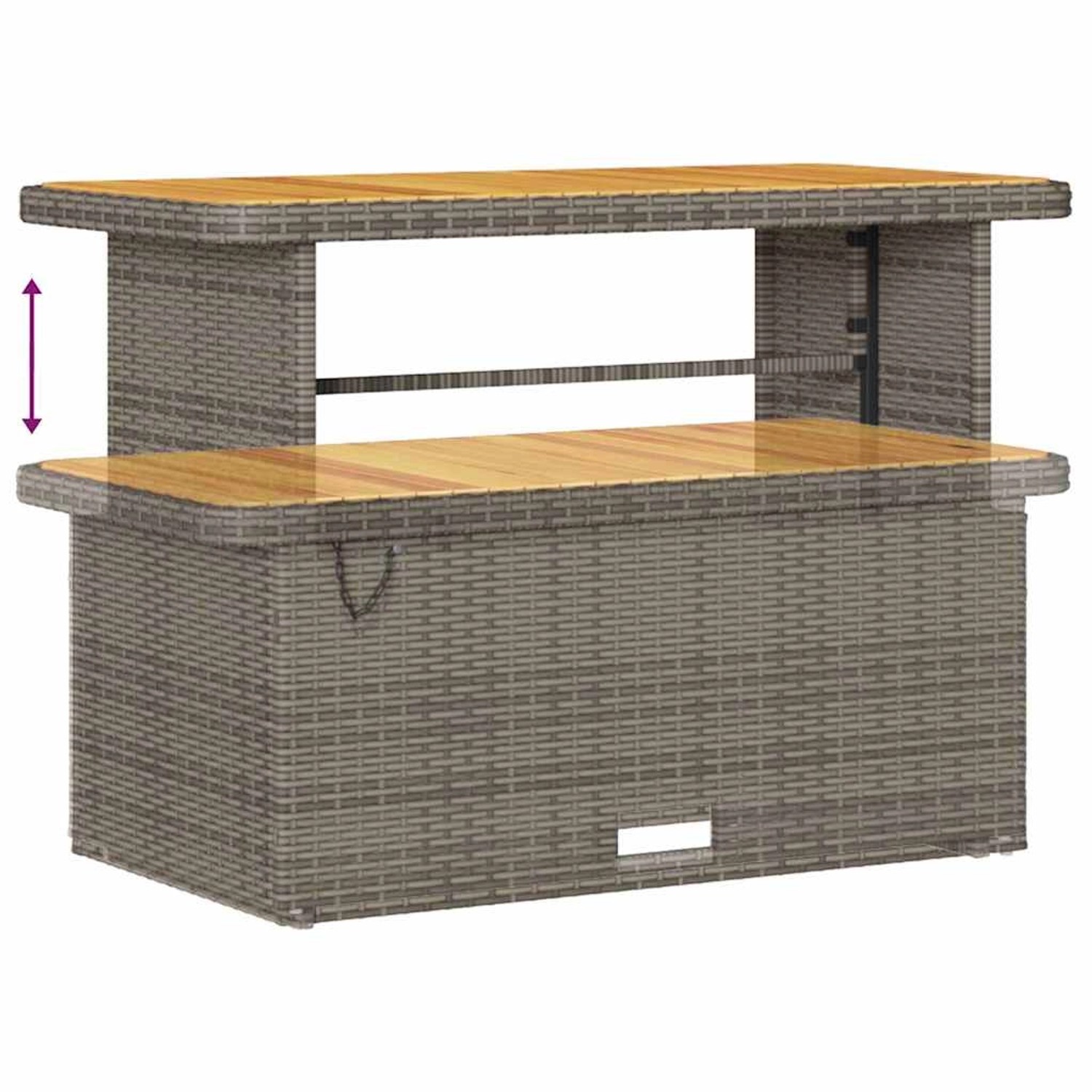 Graues, höhenverstellbares 13-teiliges vidaXL Garten-Sofa-Set aus Poly Rattan.