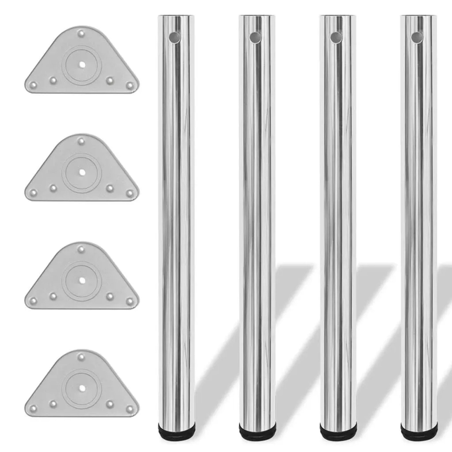 vidaXL 4x Höhenverstellbares Tischbein Chrom 710 mm 242142