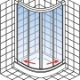 Schulte Runddusche II 100x100 cm mit Schiebetüren und Aluminiumprofilen.