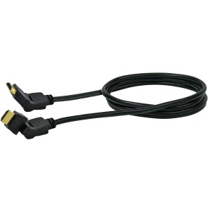 Schwarzes, schwenkbares High-Speed HDMI-Kabel mit Ethernet, 1,5 m Länge.