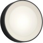 Schwarze Philips Hue Daylo Wandleuchte mit weißem Licht, 1050 lm, für den Außenbereich.