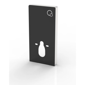 Glasdeals Sanitärmodul für Wand-WC mit Betätigungsplatte aus Schwarzglas.