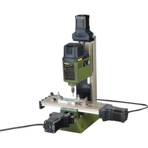 Proxxon Micro MF 70/CNC-ready Fräse mit Schrittmotoren für präzise Miniaturarbeiten.