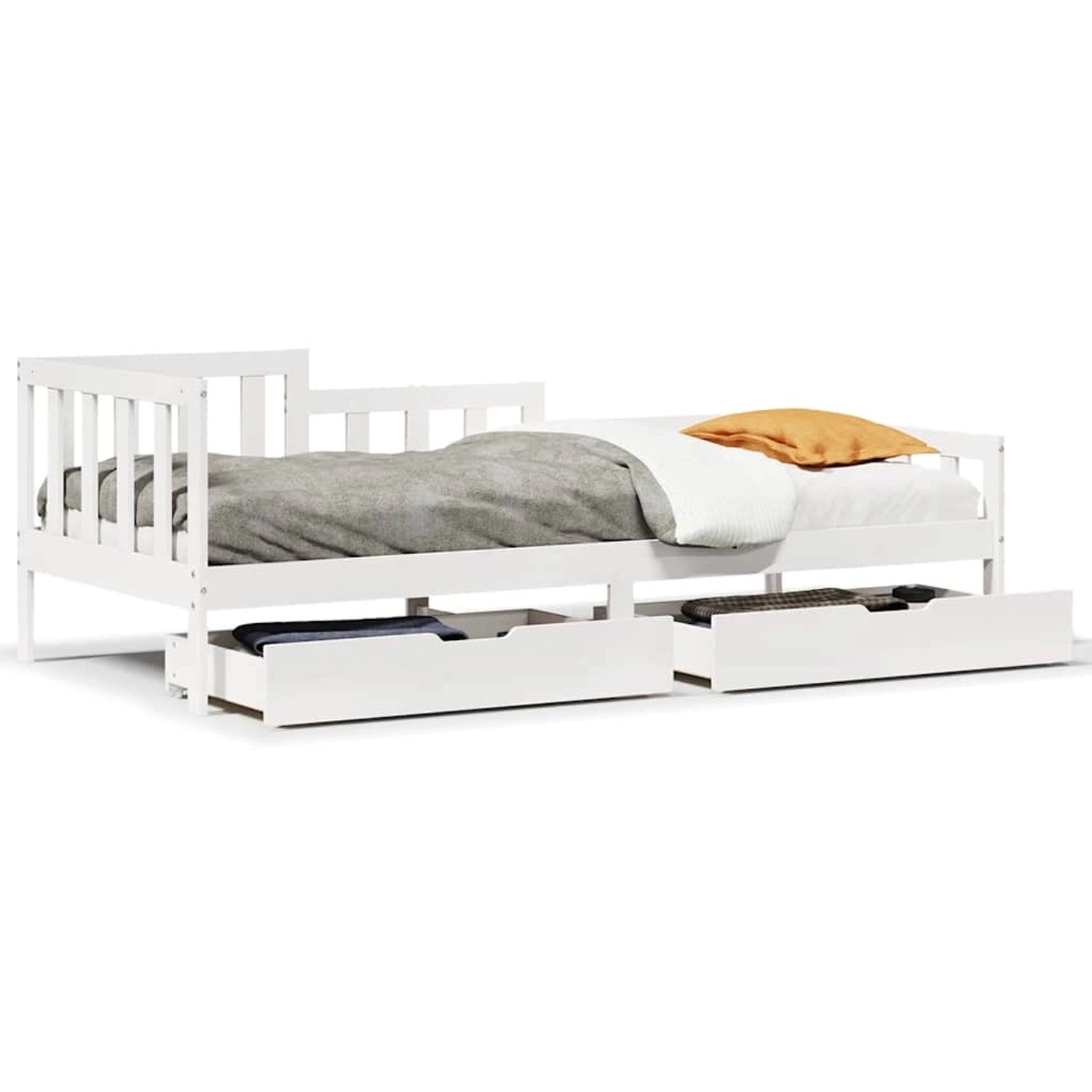 vidaXL Tagesbett mit Schubladen Weiß 80x200 cm Kiefernholz 3302105 günstig online kaufen